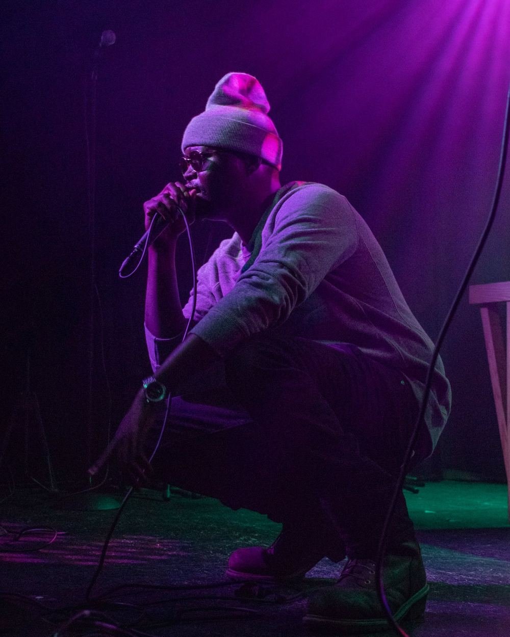 African Dundada bald head blue lights